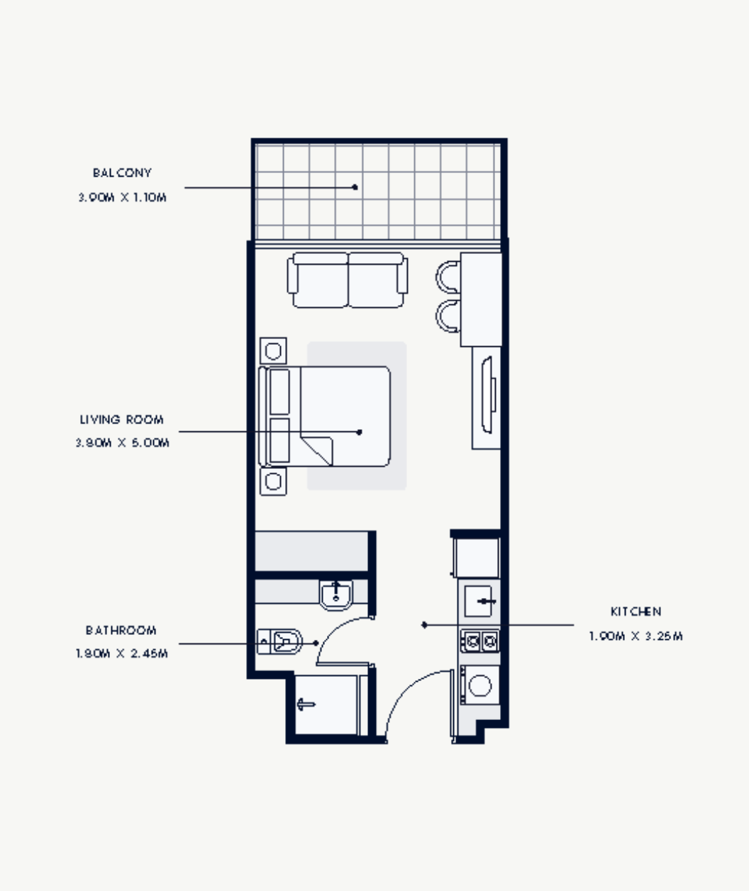 Studio Apartment Demanio Floor Plan